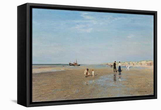 At the Beach; Sur La Plage-Ivan Pavlovich Pokhitonov-Framed Stretched Canvas