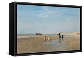 At the Beach; Sur La Plage-Ivan Pavlovich Pokhitonov-Framed Stretched Canvas