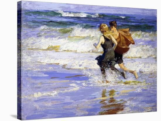 At the Beach-Edward Henry Potthast-Stretched Canvas