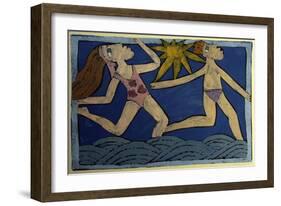 At the Beach-Leslie Xuereb-Framed Giclee Print