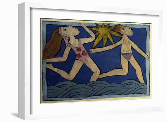 At the Beach-Leslie Xuereb-Framed Giclee Print