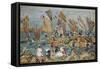 At the Beach-Maurice Brazil Prendergast-Framed Stretched Canvas