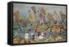 At the Beach-Maurice Brazil Prendergast-Framed Stretched Canvas