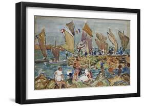 At the Beach-Maurice Brazil Prendergast-Framed Giclee Print