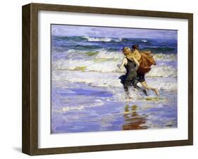 At the Beach-Edward Henry Potthast-Framed Giclee Print