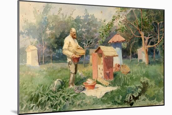 At the Bee Yard, 1890-Elena Petrovna Samokish-Sudkovskaya-Mounted Giclee Print