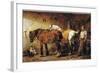 At the Blacksmith's (Colour Litho)-John Sargent Noble-Framed Giclee Print