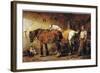 At the Blacksmith's (Colour Litho)-John Sargent Noble-Framed Giclee Print