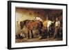 At the Blacksmith's (Colour Litho)-John Sargent Noble-Framed Giclee Print