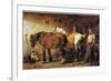 At the Blacksmith's (Colour Litho)-John Sargent Noble-Framed Giclee Print