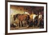 At the Blacksmith's (Colour Litho)-John Sargent Noble-Framed Giclee Print