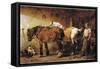 At the Blacksmith's (Colour Litho)-John Sargent Noble-Framed Stretched Canvas