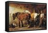 At the Blacksmith's (Colour Litho)-John Sargent Noble-Framed Stretched Canvas