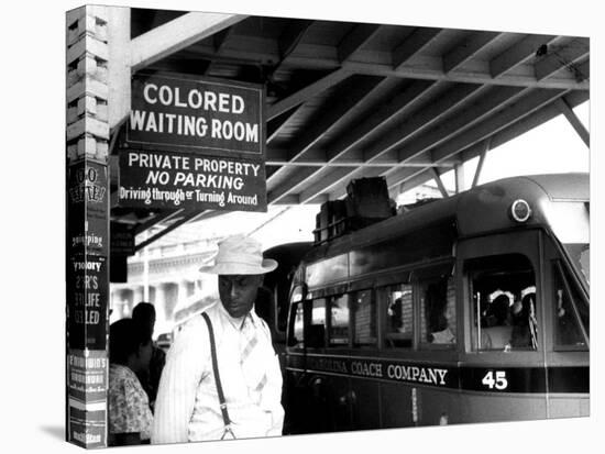 At the Bus Station in Durham, North Carolina-Jack Delano-Stretched Canvas