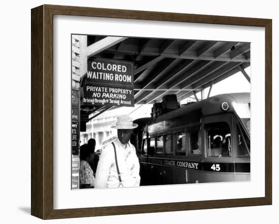 At the Bus Station in Durham, North Carolina-Jack Delano-Framed Photo