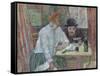 At the Caf‚ La Mie-Henri de Toulouse-Lautrec-Framed Stretched Canvas