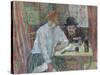 At the Caf‚ La Mie-Henri de Toulouse-Lautrec-Stretched Canvas