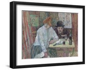 At the Caf‚ La Mie-Henri de Toulouse-Lautrec-Framed Giclee Print