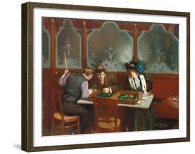 At the Cafe; Au Cafe, 1909-Jean Beraud-Framed Giclee Print