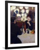 At the Cafe De La Nouvelle Athenes or Portrait De Suzanne Valadon, 1885 (Oil on Canvas)-Federigo Zandomeneghi-Framed Giclee Print