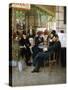 At the Cafe De La Paix-Georges Croegaert-Stretched Canvas