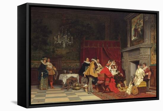 At the Cardinal's, 1880 (Oil on Canvas)-Tito Conti-Framed Stretched Canvas