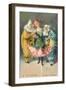 At the Carnival, A Ticklish Situation, Lady with Two Clowns-null-Framed Art Print