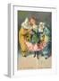 At the Carnival, A Ticklish Situation, Lady with Two Clowns-null-Framed Art Print