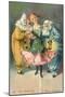 At the Carnival, A Ticklish Situation, Lady with Two Clowns-null-Mounted Art Print