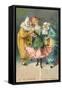 At the Carnival, A Ticklish Situation, Lady with Two Clowns-null-Framed Stretched Canvas