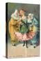 At the Carnival, A Ticklish Situation, Lady with Two Clowns-null-Stretched Canvas