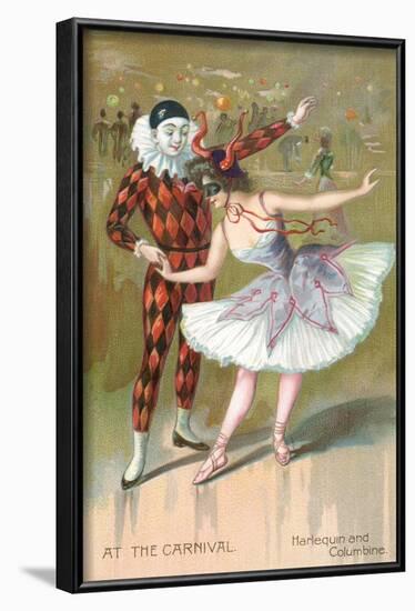 At the Carnival, Harlequin and Columbine-null-Framed Art Print