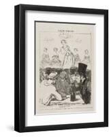 At the Champs-Elysées, plate 3 from Croquis Musicaux, 1852-Honore Daumier-Framed Giclee Print