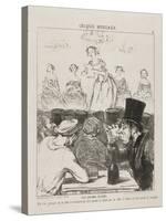 At the Champs-Elysées, plate 3 from Croquis Musicaux, 1852-Honore Daumier-Stretched Canvas