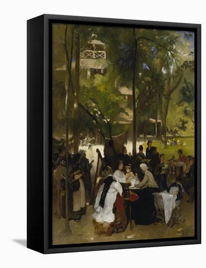 At the Chinesischer Turm in the Englischer Garten in Munich, C. 1870-Fritz Schider-Framed Stretched Canvas