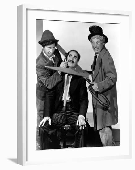 At the Circus, Chico Marx, Groucho Marx, Harpo Marx, 1939-null-Framed Photo