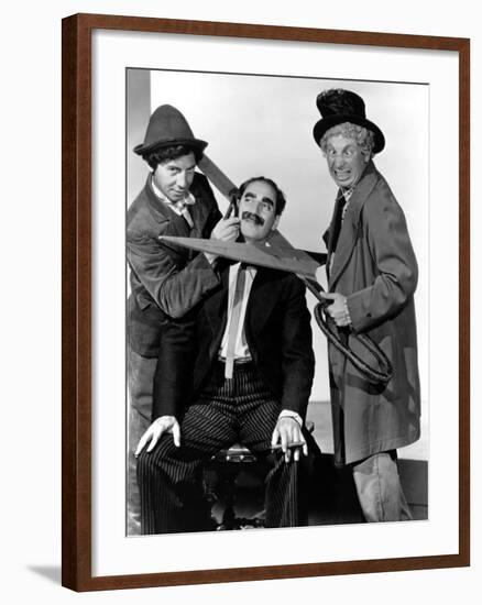 At the Circus, Chico Marx, Groucho Marx, Harpo Marx, 1939-null-Framed Photo