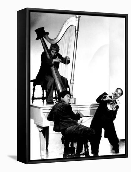 At the Circus, Harpo Marx, Bottom Chico Marx, Groucho Marx, 1939-null-Framed Stretched Canvas