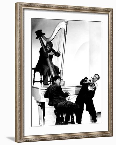 At the Circus, Harpo Marx, Bottom Chico Marx, Groucho Marx, 1939-null-Framed Photo