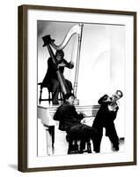 At the Circus, Harpo Marx, Bottom Chico Marx, Groucho Marx, 1939-null-Framed Photo