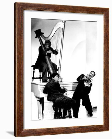 At the Circus, Harpo Marx, Bottom Chico Marx, Groucho Marx, 1939-null-Framed Photo