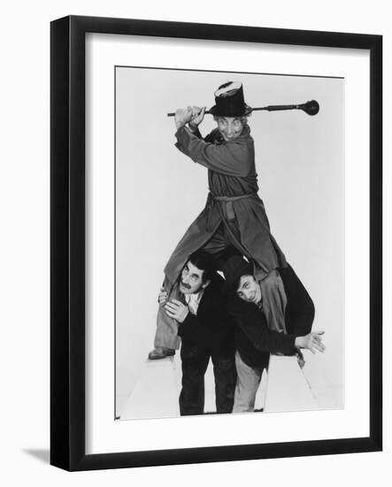 At the Circus, Harpo Marx (Top), Bottom from Left: Groucho Marx, Chico Marx, 1939-null-Framed Photo