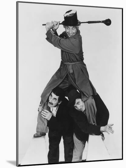 At the Circus, Harpo Marx (Top), Bottom from Left: Groucho Marx, Chico Marx, 1939-null-Mounted Photo