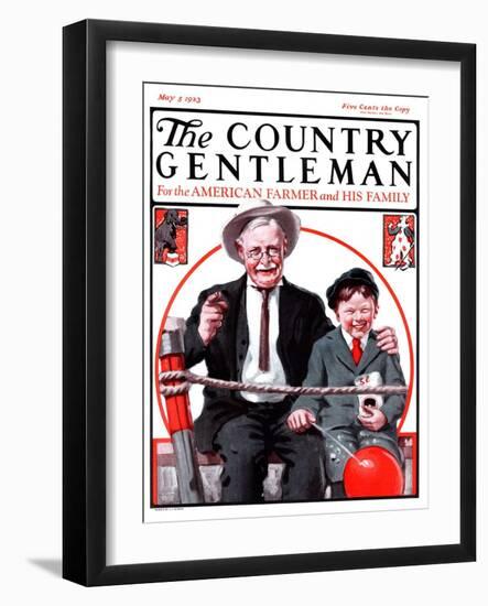 "At the Circus with Grandfather," Country Gentleman Cover, May 5, 1923-J.F. Kernan-Framed Giclee Print
