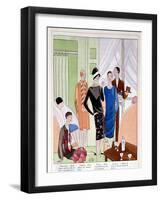 At the Cocktail Party, Fashion Plate from 'Art Gout Beaute' Magazine, March 1927-null-Framed Giclee Print