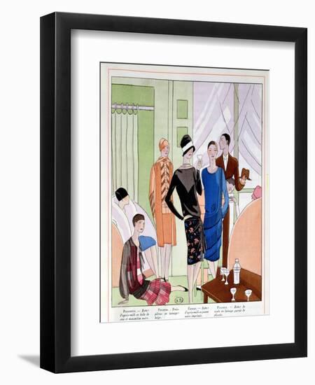 At the Cocktail Party, Fashion Plate from 'Art Gout Beaute' Magazine, March 1927-null-Framed Premium Giclee Print