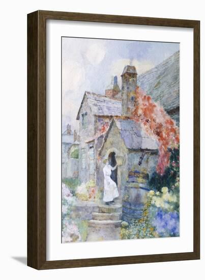 At the Cottage Door-David Woodlock-Framed Giclee Print