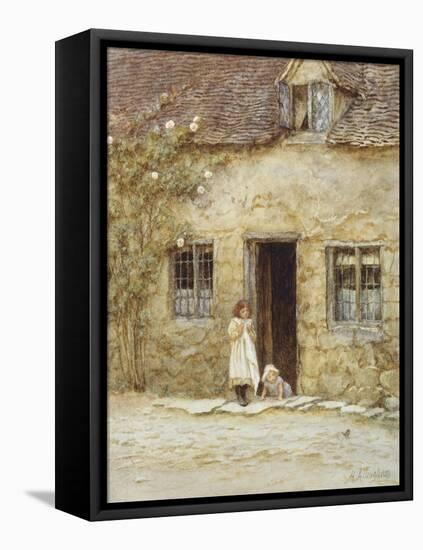 At the Cottage Door-Helen Allingham-Framed Stretched Canvas