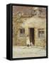 At the Cottage Door-Helen Allingham-Framed Stretched Canvas