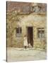 At the Cottage Door-Helen Allingham-Stretched Canvas